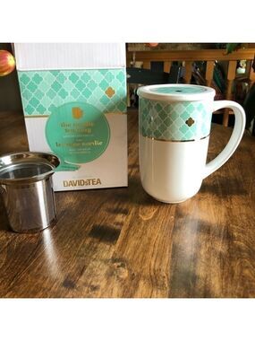 𝅺DAVID’S tea Nordic mosaic tea mug/ infuser NEW